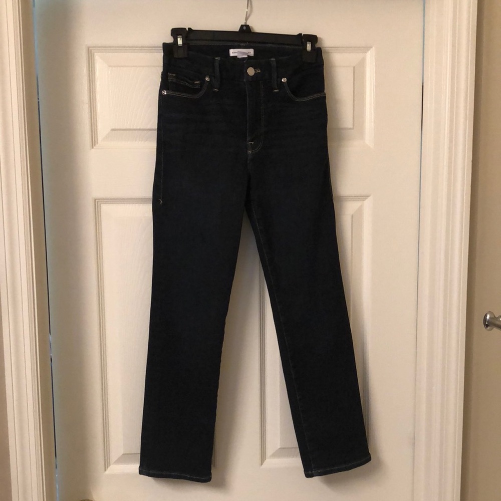 Good American dark blue jeans